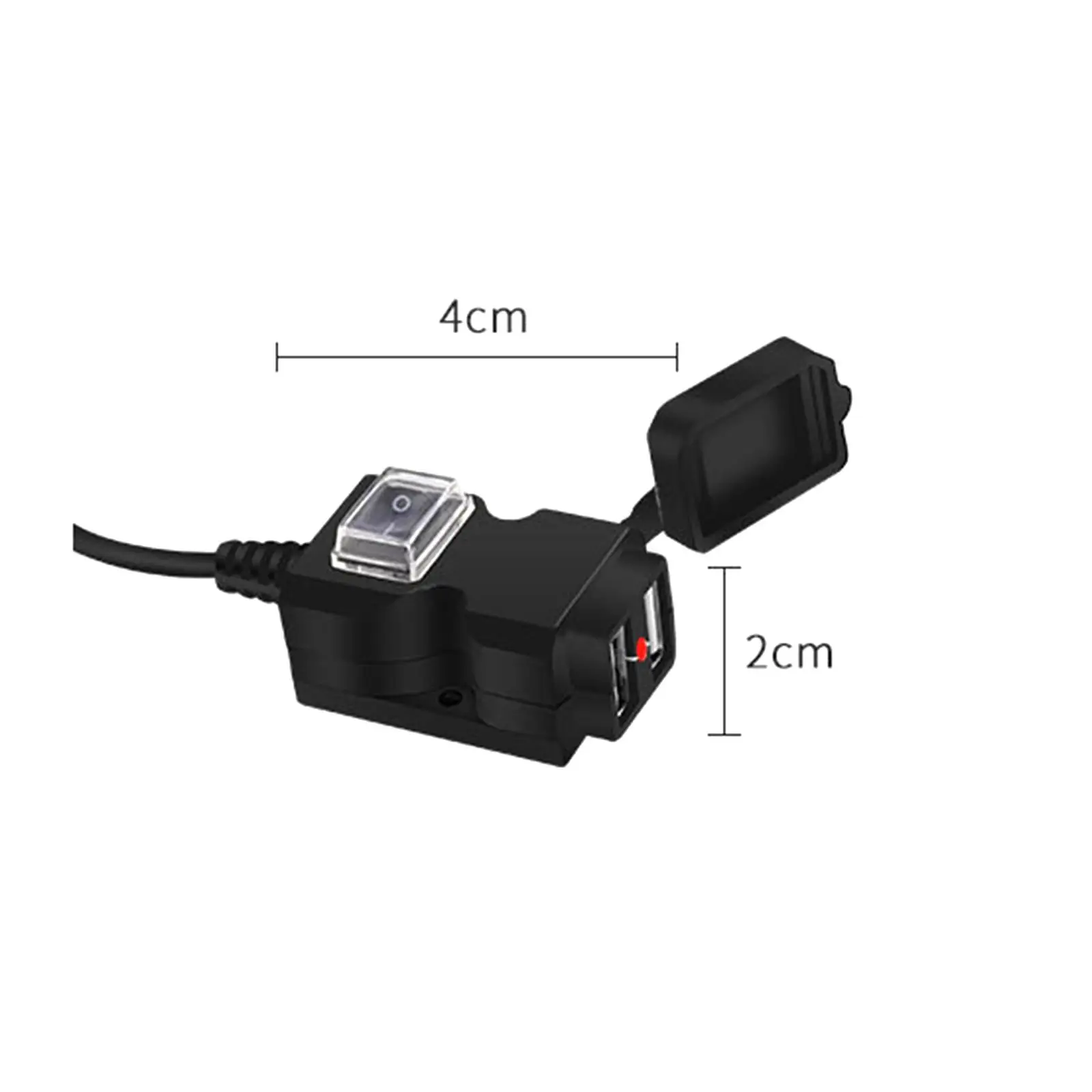Motorcycle Mobile Phone Charger Dual USB Port Accessories with 1.5M Wire