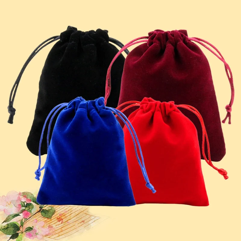 

10pcs/lot High-grade Velvet Organza Bag For Jewelry Drawstring Pouches For Wedding Christmas Candy Gift Bags Jewelry Packing