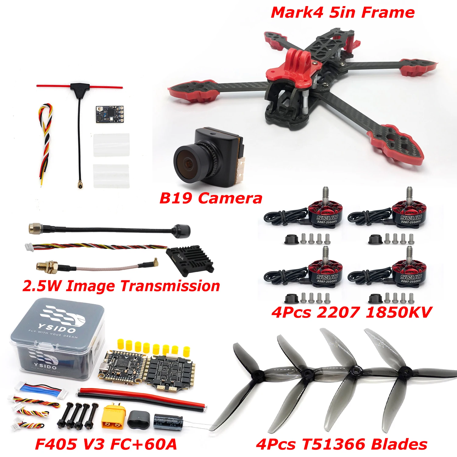 Drone FPV X5F-6S 6S 5G WiFi GPS Course Quadricoptère RC