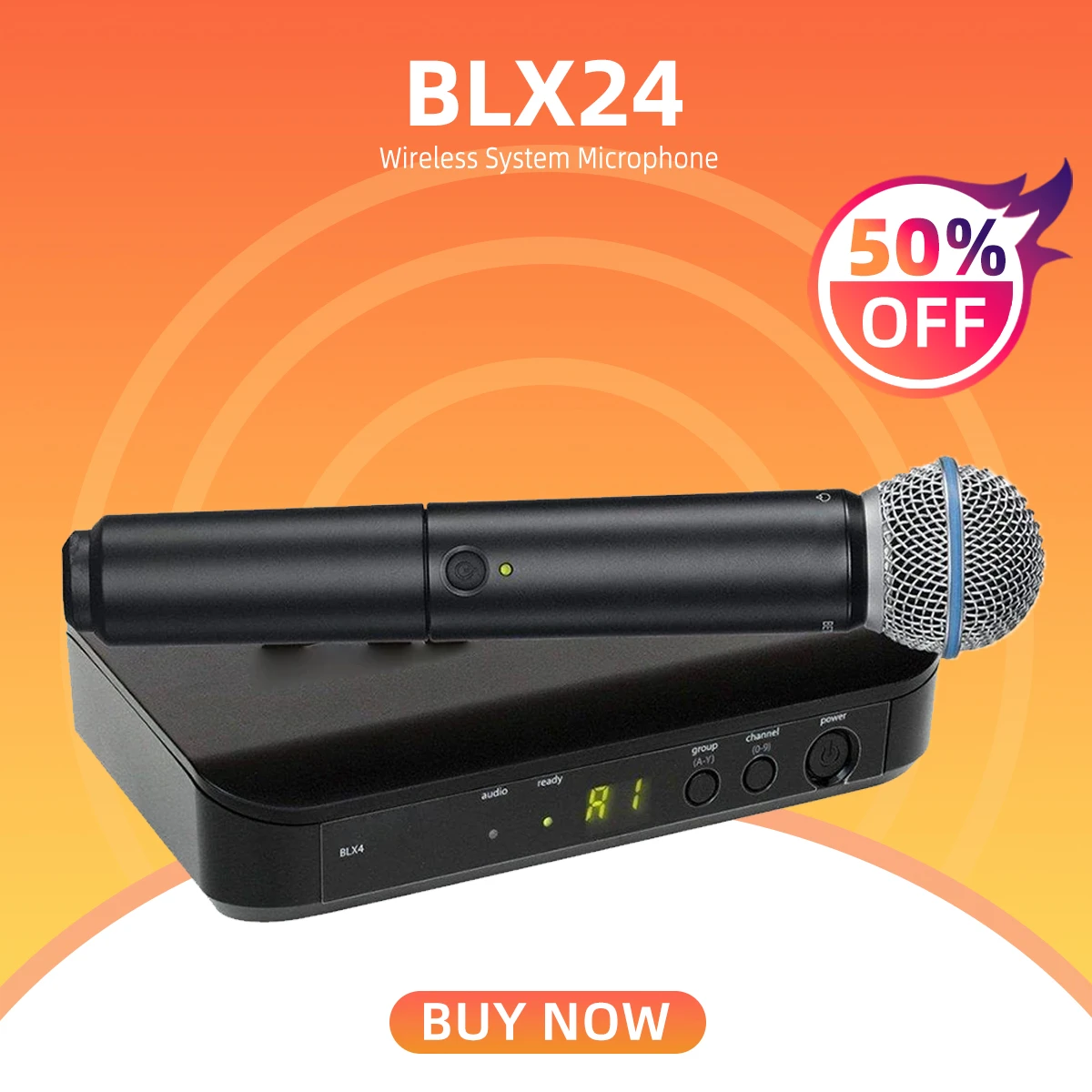 Blx24 Wireless System Microphonepg58 Beta58 Sm58 With Blx14 Receiver ...