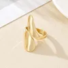 88109-a68c74.jpg 3 pièces/ensemble Vintage couleur or goutte d'eau anneaux pour les femmes mode créative métal lisse géométrique réglable anneau ouvert bijoux