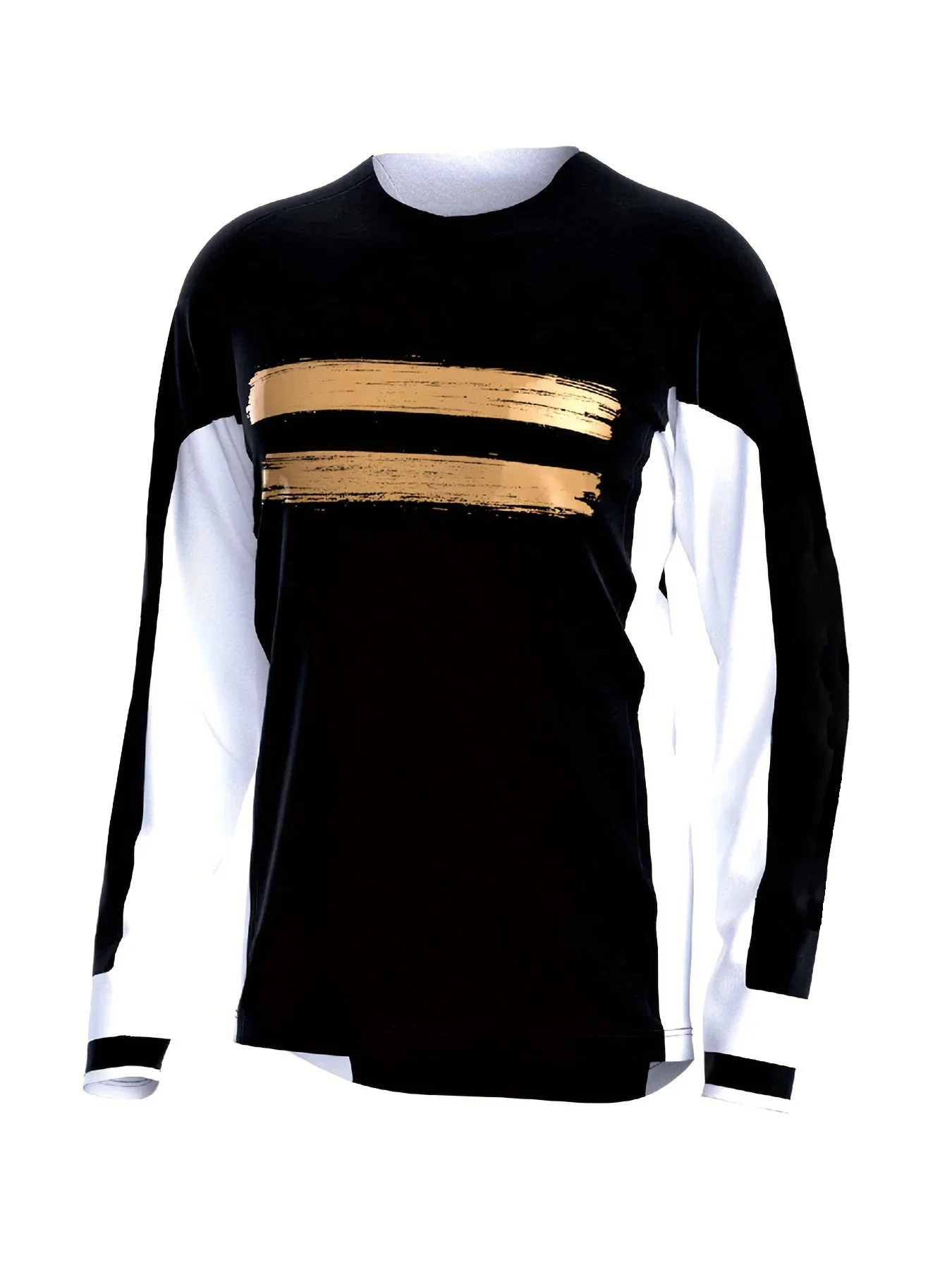 thumbnail image 1 of Jersey de carreras de montaña y motocicleta de secado rápido con cuello redondo y manga larga para exteriores para hombre, 1 of 4
