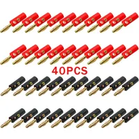 40PCS 4mm Banana Plug Gold Plated For Speaker Wire Red Black Audio Speaker Cable Wiring Post Banana Connector 1