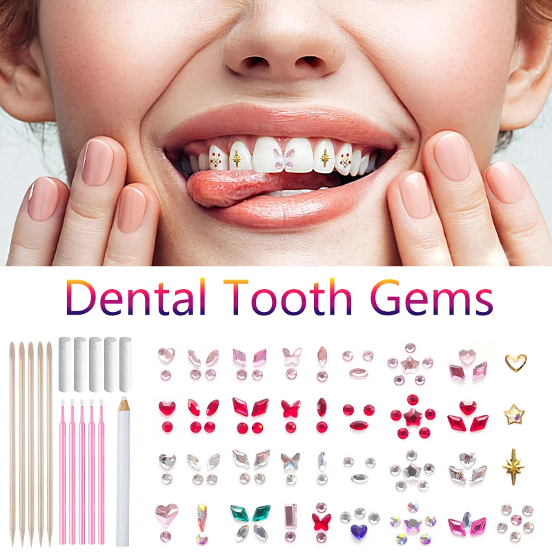 

1Set Dental Tooth Gems Crystal Diamond Ornament Diy Tools Various Shapes Color Teeth Jewelry Denture Acrylic