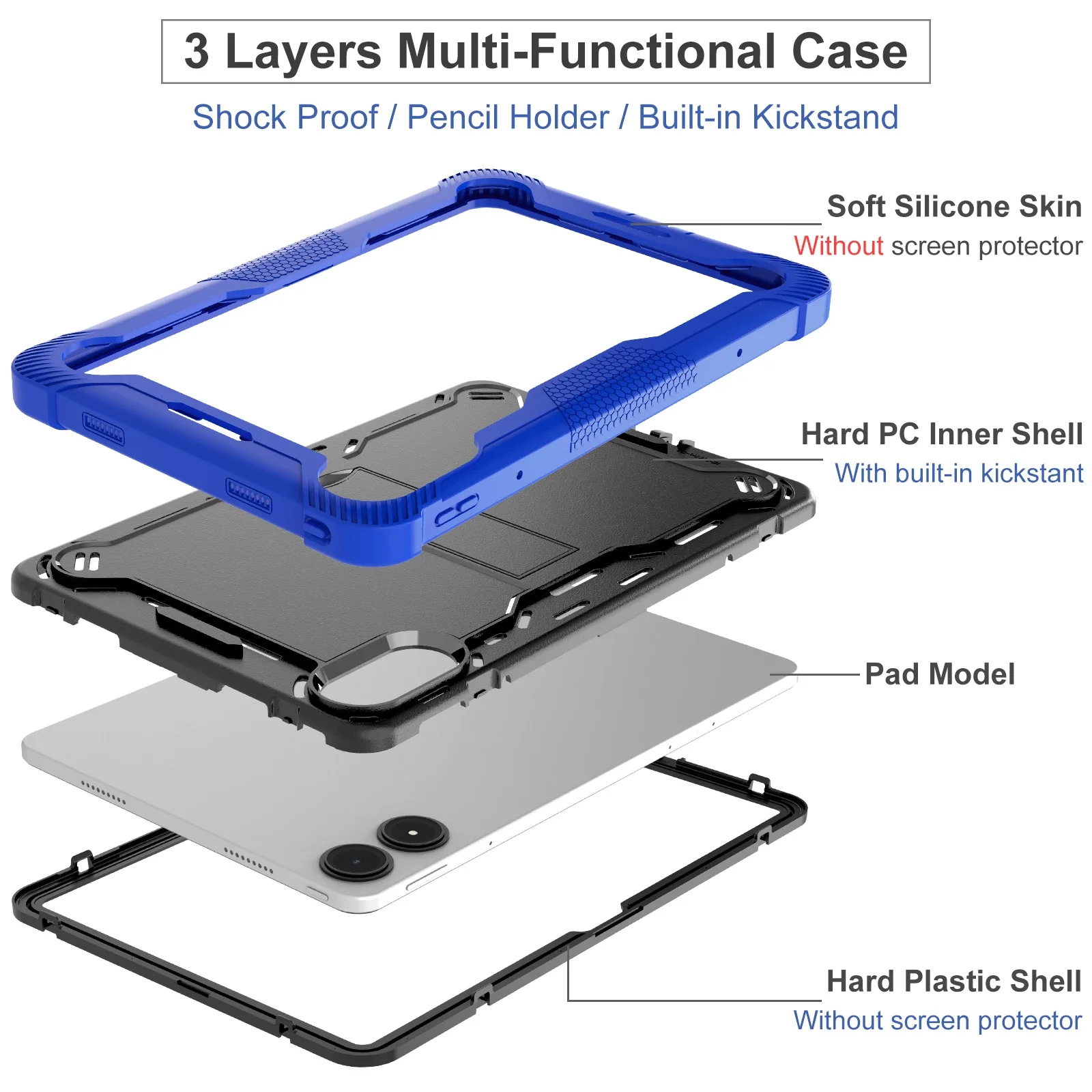 Shockproof Armor Stand Case for 12.1 Kids Tablet – Durable Hard Shell with Kickstand