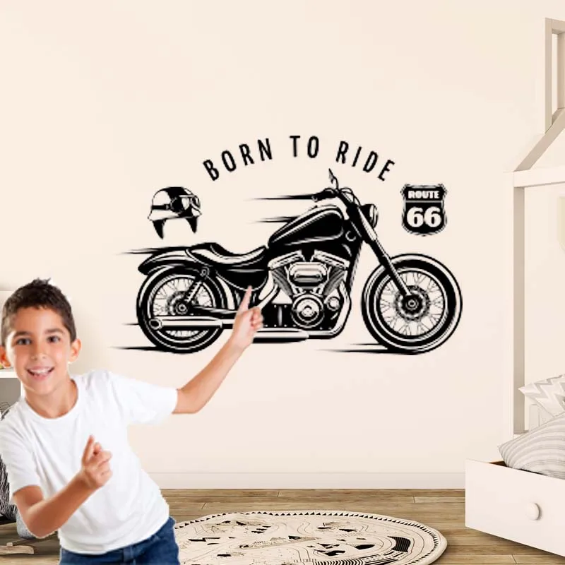 

Виниловая наклейка на стену с мотоциклом для детской комнаты