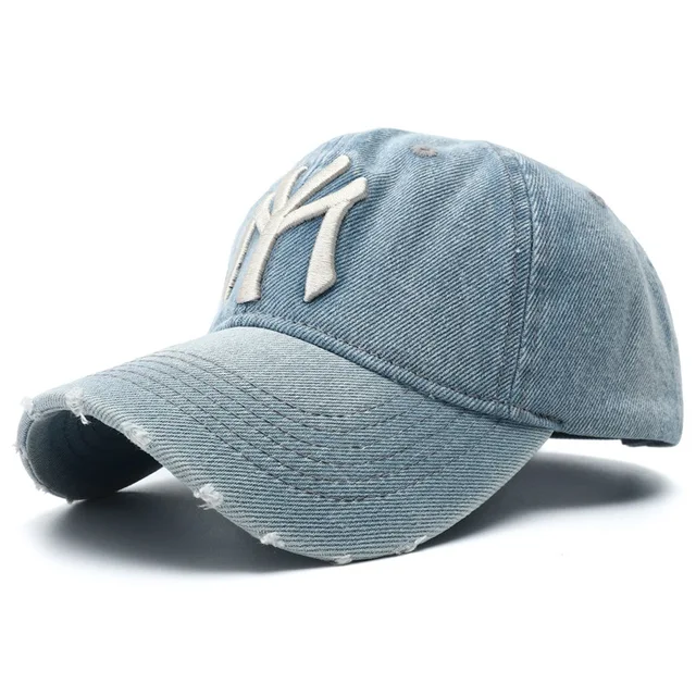 2023 New Luxury Brand MY Embroidered Washed Denim Baseball Cap for Men High Quality Black Vintage Y2k Dad Hats Gorras Hombre 4