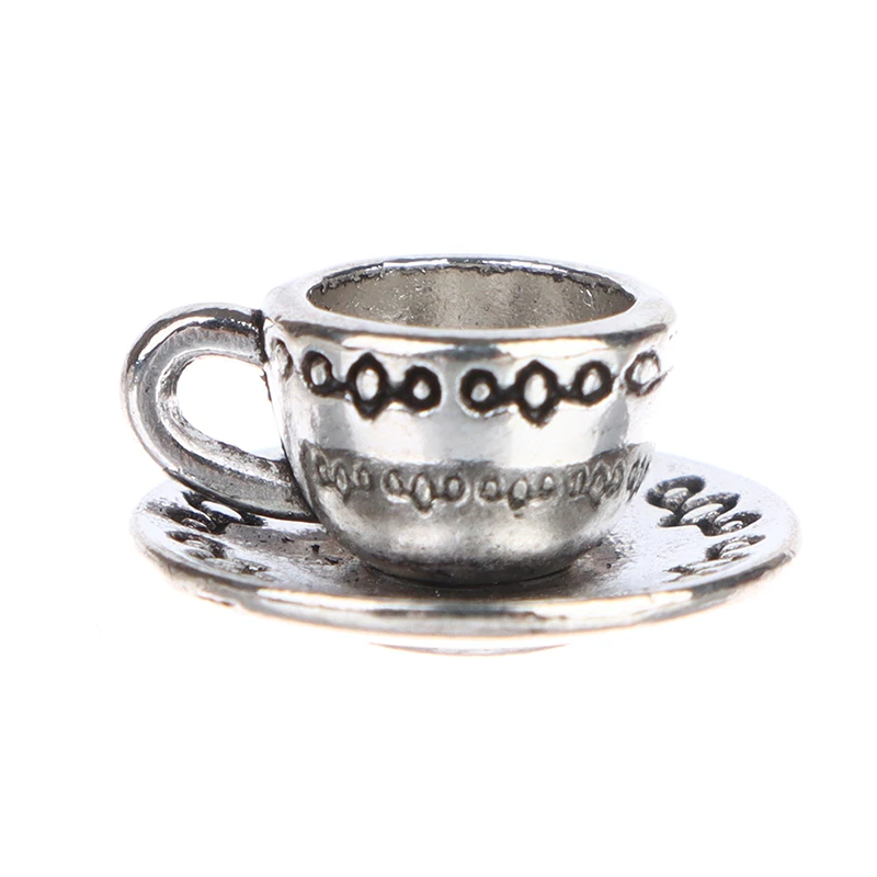3Pcs/set 1:12 Dollhouse Miniature Furniture Mini Metal Tea Set 1 Teapot 2 Tea Cups Set Modle Toys Dining Doll House Accessories