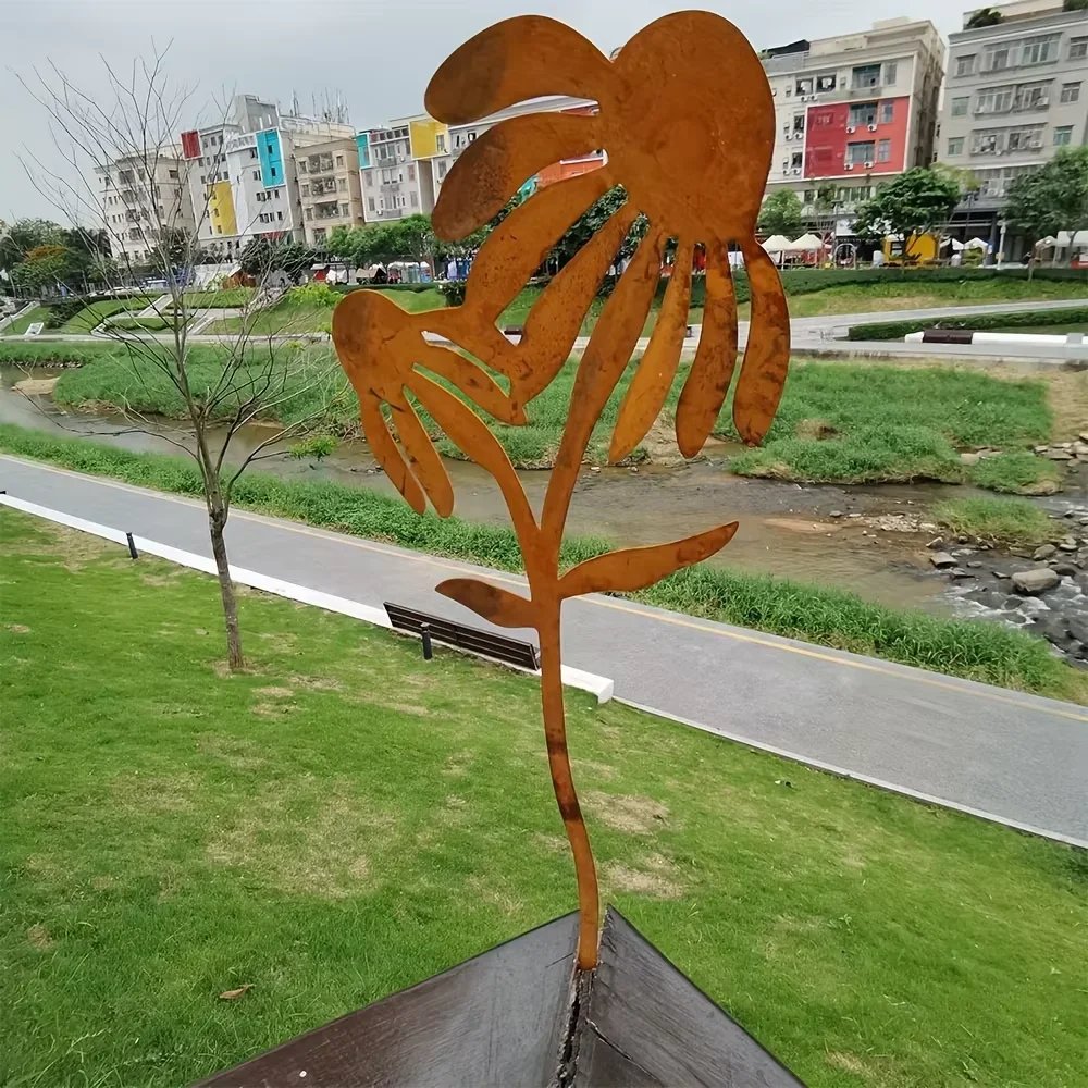 Rustic Metal Rabbit Garden Stake Adorable Rusty Bunny Silhouette for Farmhouse Decor Perfect Outdoor Yard Art for Christmas Garden Decoration Animal Stakes Animal Ornaments