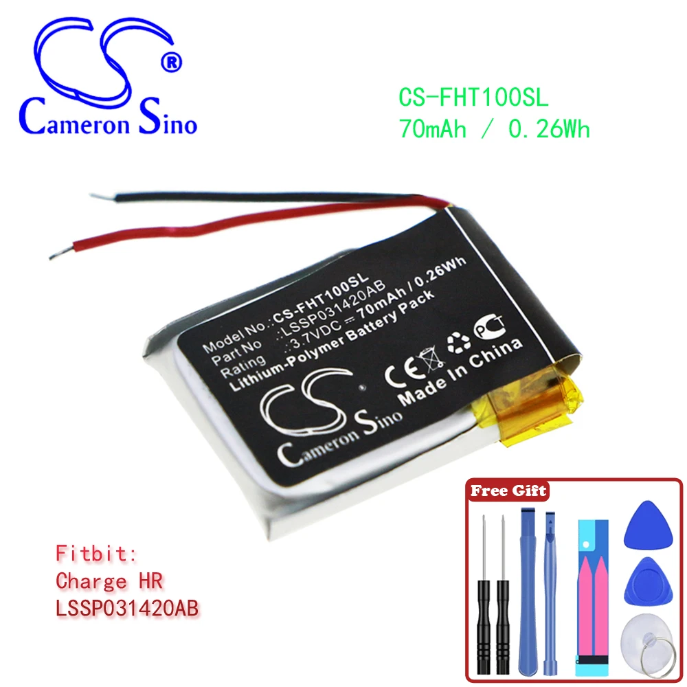 Smartwatch 70Mah / 0.26Wh Batteria Per Codice Fitbit Muslimfit Model Fitbit Charge Hr Colore Nero