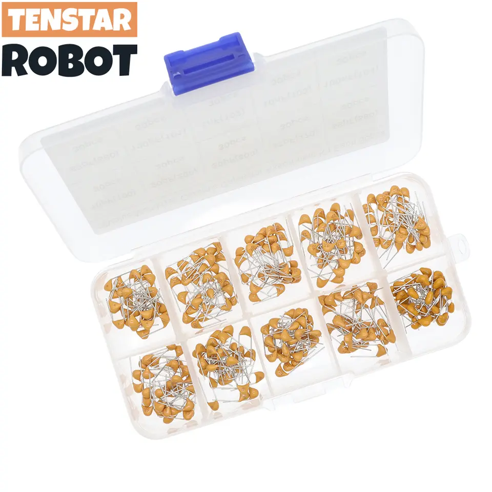 300pcs 10value 50v 10pf 20pf 30pf 47pf 56pf 68pf 100pf 1nf 10nf 100nf Multilayer Ceramic Capacitor Assortment Kit image 3