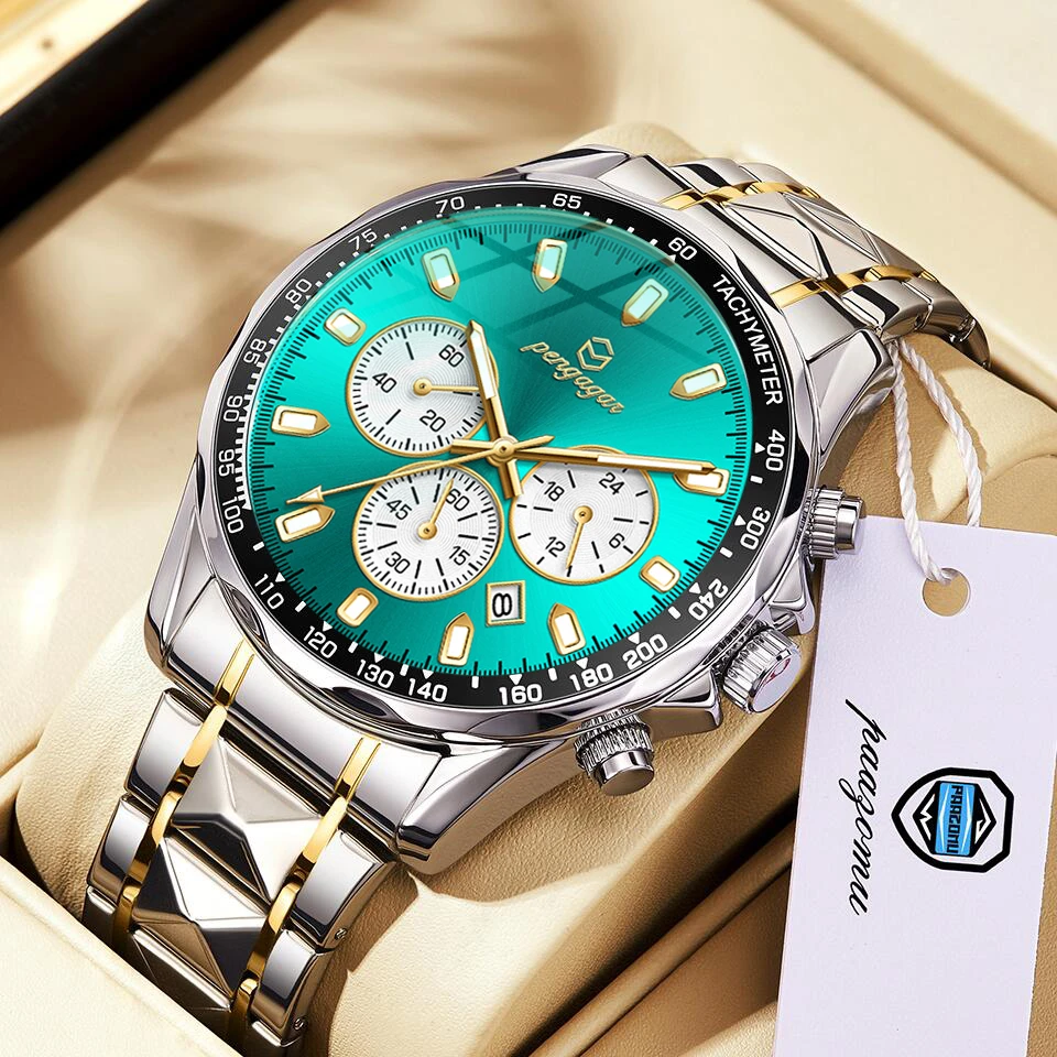 2025 New Luxury Sports Watch Men Quartz Waterproof Luminous Date Chronograph Men's Watches Stainless Steel Man Watch Male Clock 2