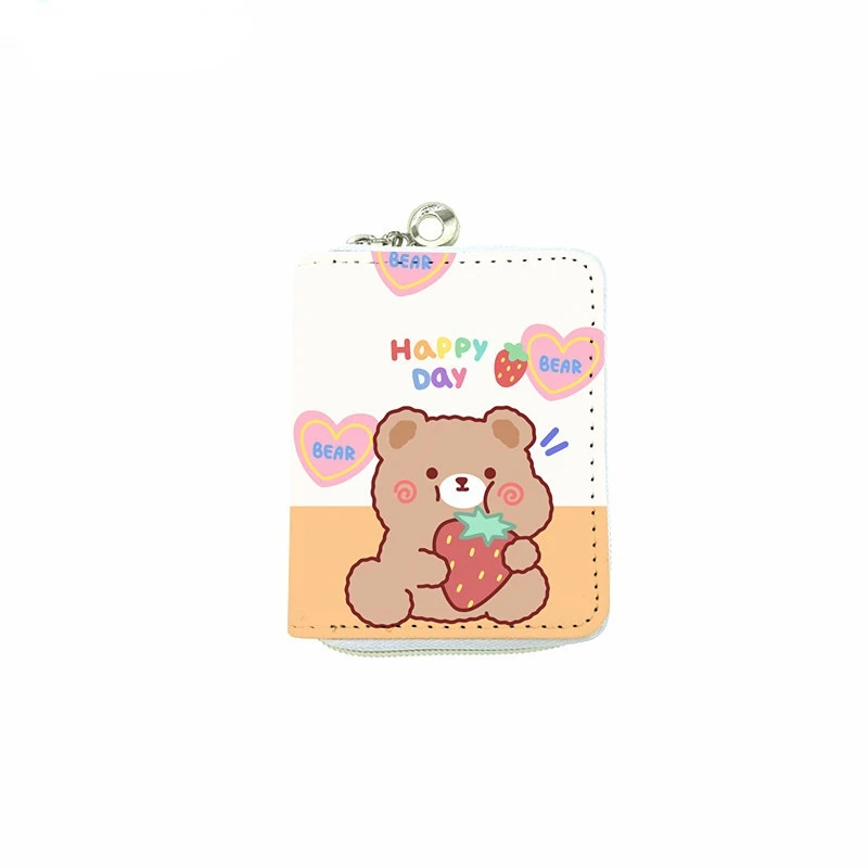 Women Kawaii Bear Wallets Pocket Purse Girls Card Holder Patchwork Wallet Lady Female Fashion Short Coin Purse Money Bag 5