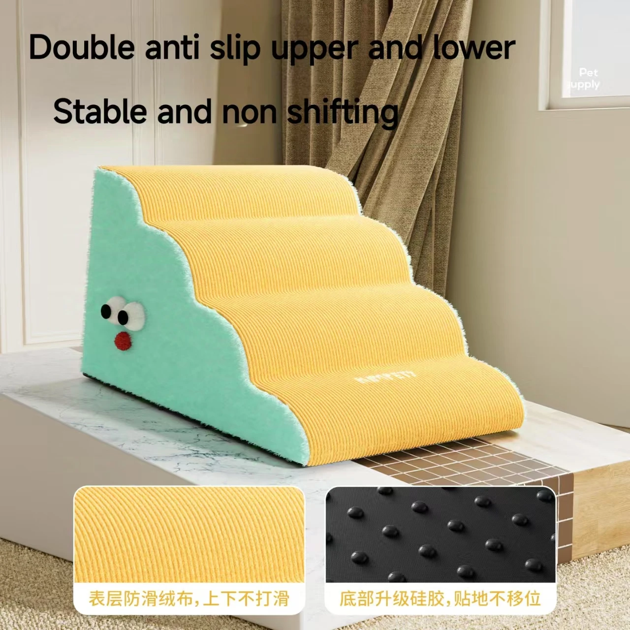Pet 2/3 Step Stair Dog/Cat Ramp Ladder Memory Foam Sponge Dogs Sofa Removable and Washable Training Pet Ramp Stairs Pet Supplies
