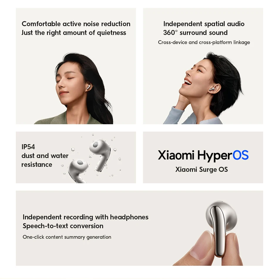 Xiaomi Mi Buds 5 TWS Earphone Qualcomm aptX Lossless IP54 Waterproof Headset AI Active Noise Cancelling BT5.4 Wireless Earbuds 3 Xiaomi Mi Buds 5 TWS Earphone Qualcomm aptX Lossless IP54 Waterproof Headset AI Active Noise Cancelling BT5.4 Wireless Earbuds 3