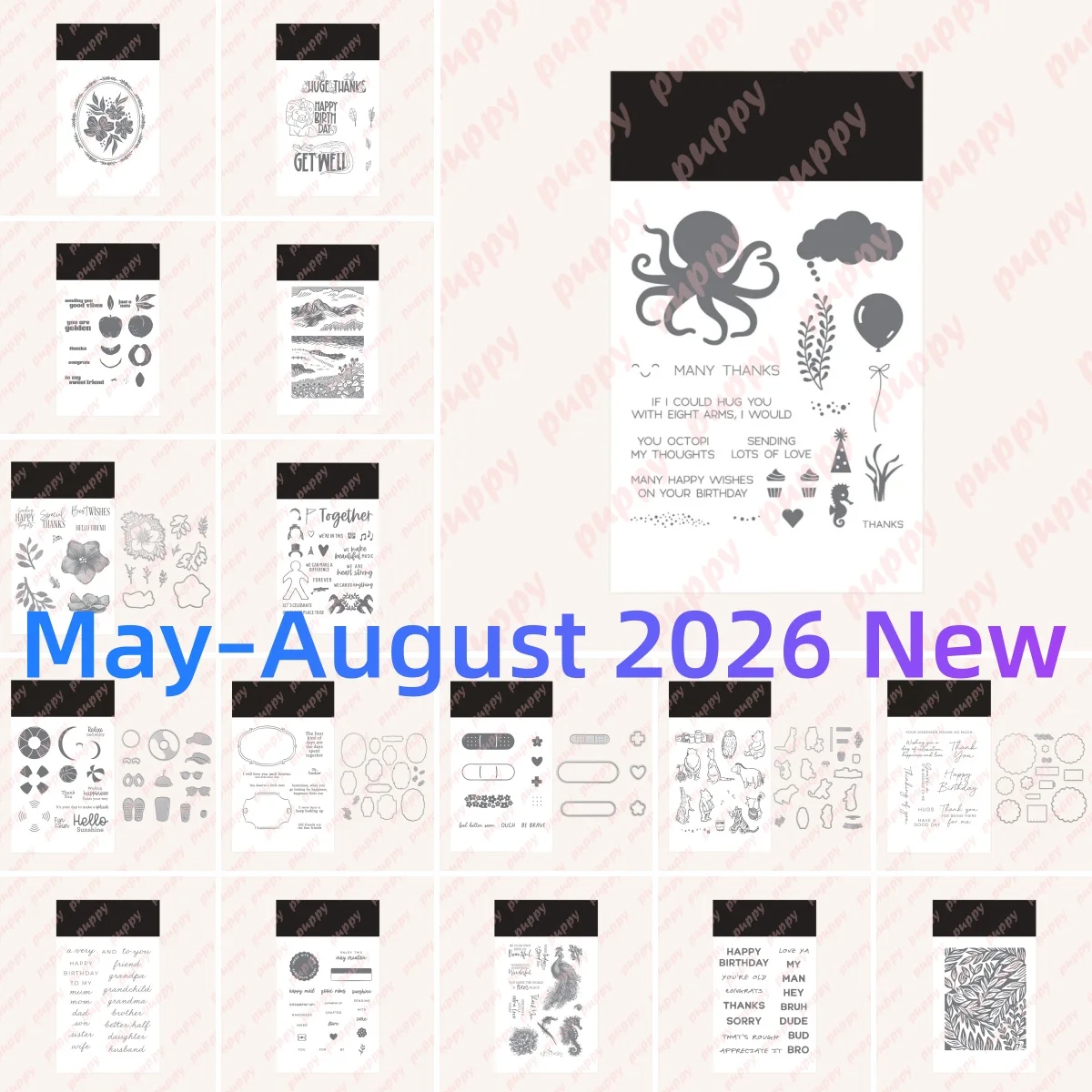 2026년 5월 새로운 문어 친구들 클리어 스탬프 금속 커팅 다이 DIY 데코레이..