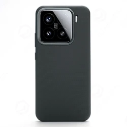 Luxury Diamonds Texture Leather MagSafe Case - Alloy Lens Wireless Charging Back Cover for Xiaomi Mi14 (Gray ZSW CC)