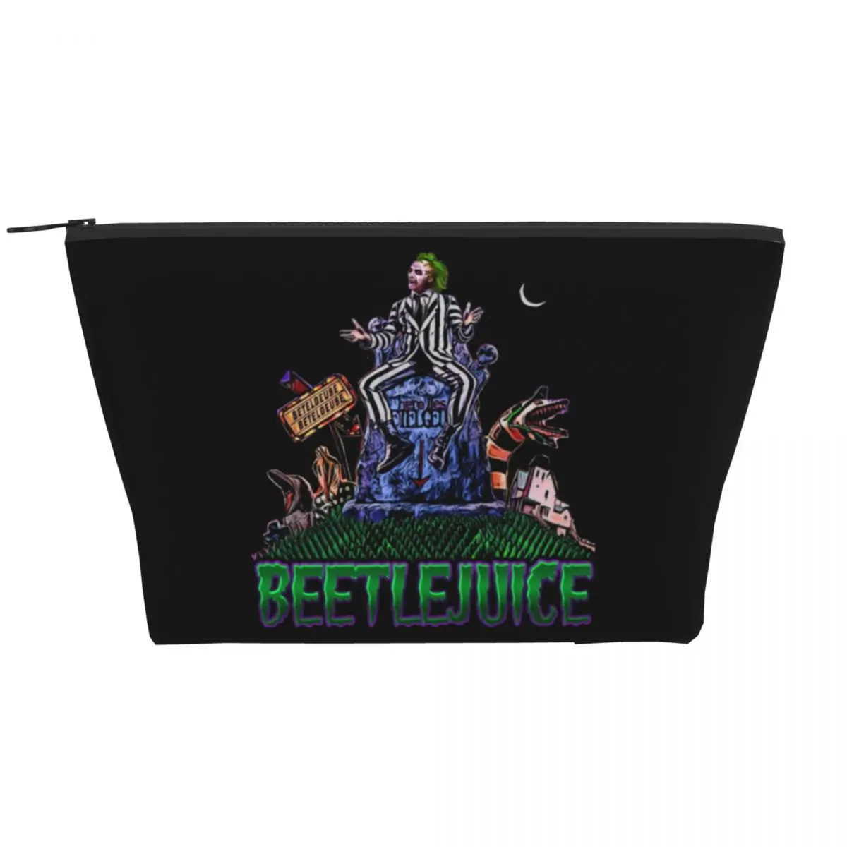 

Косметичка в стиле фильма «ужасы» от Beetlejuice, Женский дорожный косметический Органайзер, модная сумка для Хэллоуина с рисунком Тима Бёртона