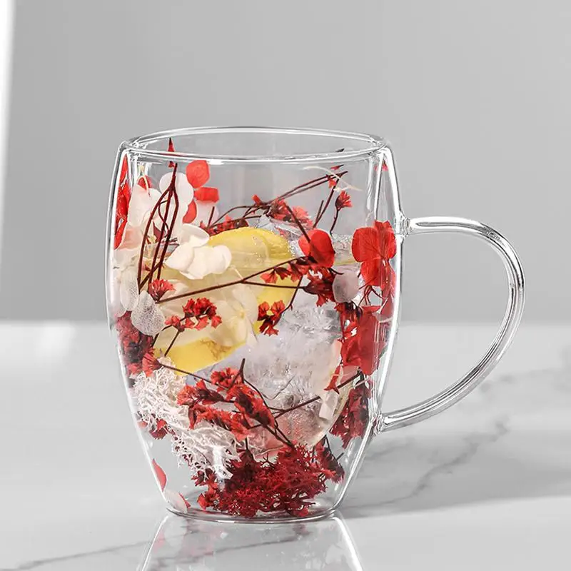 350ml Insulated Double Wall Floral Coffee Mug