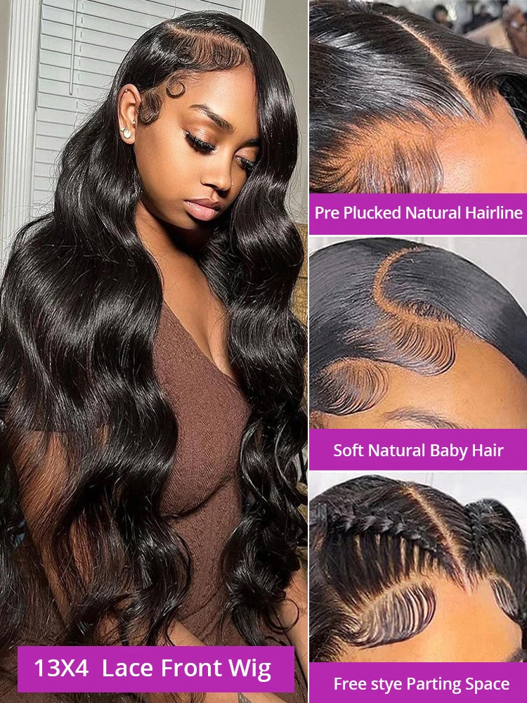 human hair wig 30 40 Inch Body Wave 13x6 HD Lace Frontal 360 Full Lace Front 100% Human Hair Pre Plucked