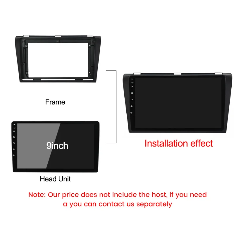 9'' Car Radio Fascia Frame for MAZDA 3 2004-2009 Stereo Panel Dash Installation Refitting Trim Kit GPS 1din 2 Din DVD Audio Beze