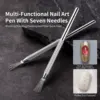 Nail Art Wire Drawing Tool Multifunctional Seven-pin Pen Texture Brush Tools DIY Nail Brush Bendable Feather Pin Painting Lines 2