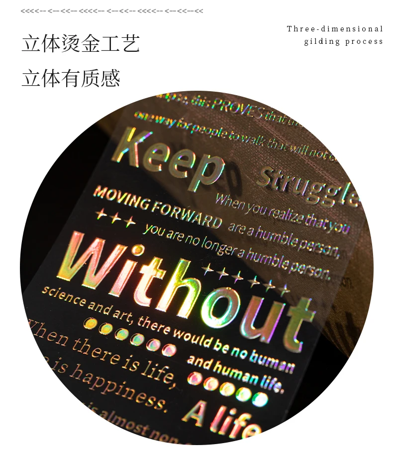 JIANQI 5 stücke 60*150mm Zyklus Phrase Aufkleber Klassiker Worte Collage Tagebuch Kreative Schreibwaren DIY Scrapbooking Dekor Aufkleber – Detail 5