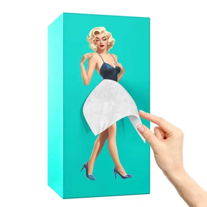 Marilyn Monroe Cartoon Anime Girl Tissue Box, Flying Skirt, Puffy Face Tissue Box, Desktop Decorative Ornaments