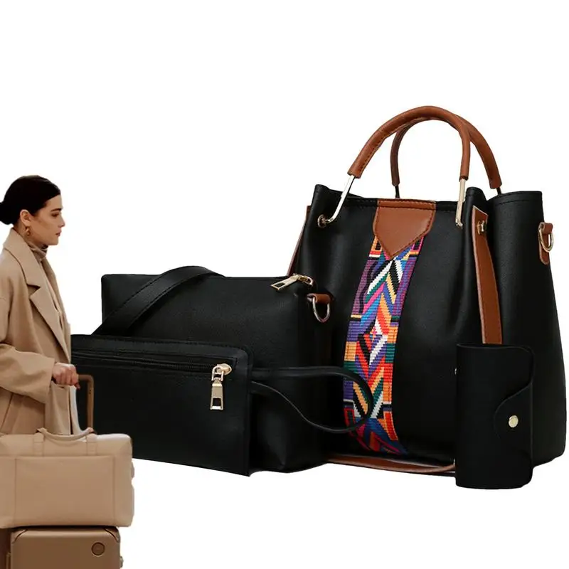 

4Pcs/set Crossbody Bags Women Bag Set Shoulder Bags Purse Ladies PU Crossbody Bag