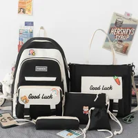 Backpack Women's Korean Fashion Checker Primary Junior High School 1
