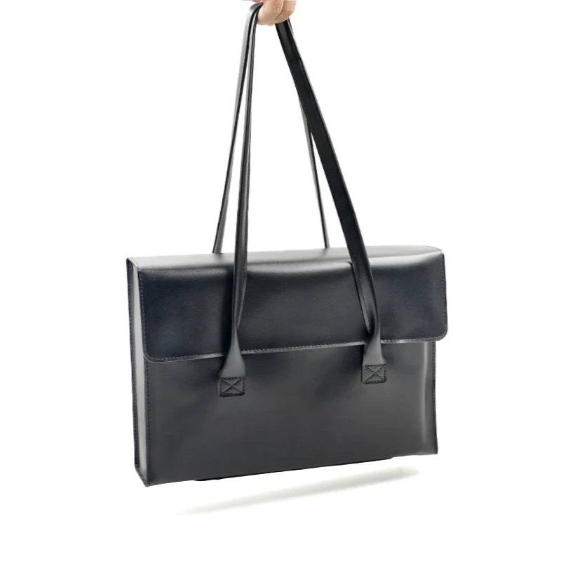 Ladies PU Leather Laptop Bag Handbag 13/14/15.6/16 Inch For Macbook Air Tablet HuaWei MateBook Thinkpad Single Shoulder Bags — view 3