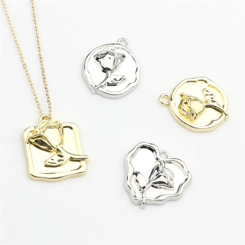 

Newest 50pcs/lot cartoon rose flowers core geometry hearts/square/rounds shape alloy floating locket charm diy jewelry accessory