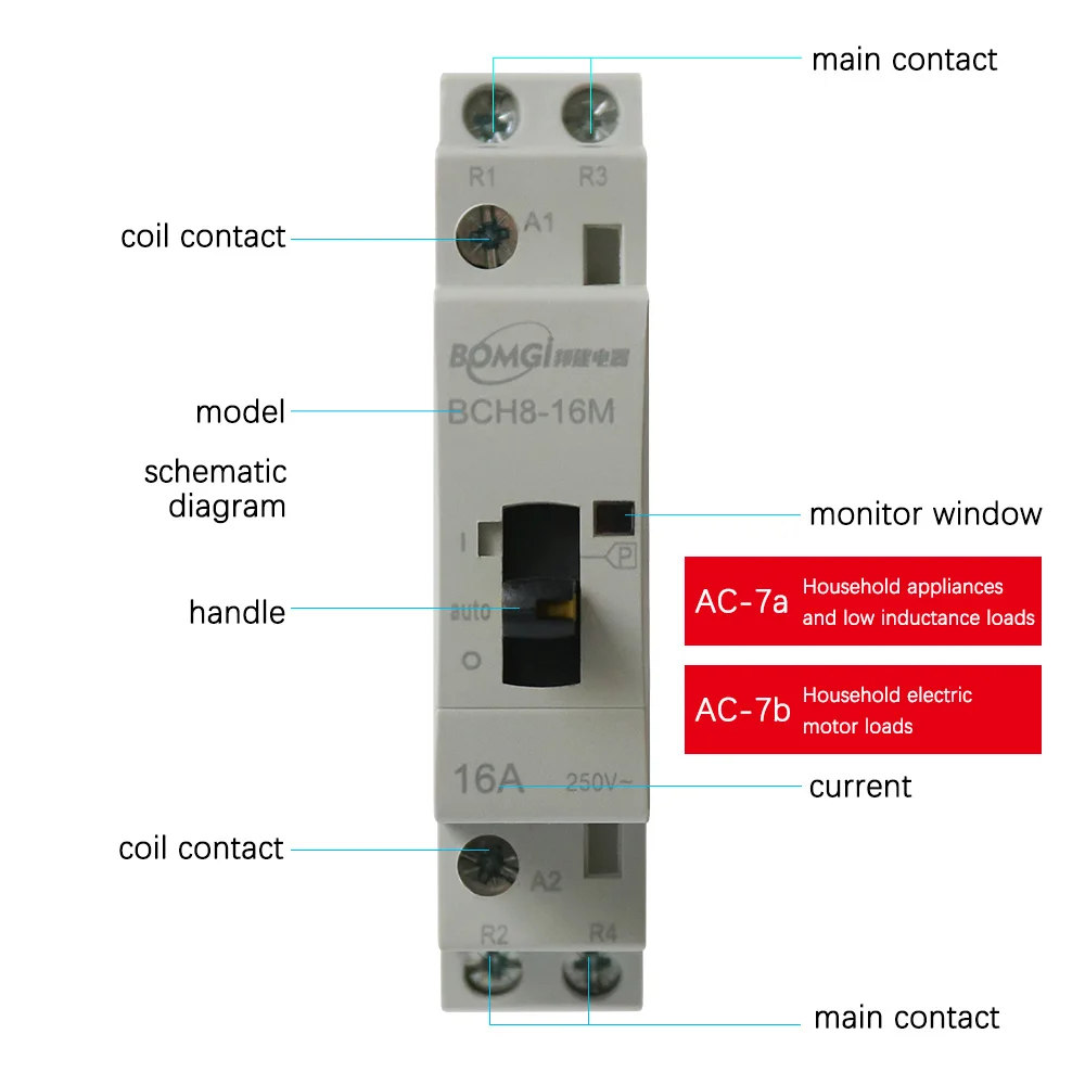 silencioso 110v 230v 220 v 16a 25a 110v 230v 2no 2nc 03