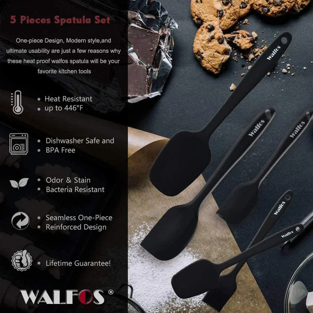 Kitchen Utensil Cooking Tools Silicone Spatula Set Spoon Cake Spatulas Cooking Baking and Mixing WALFOS kitchen utensils