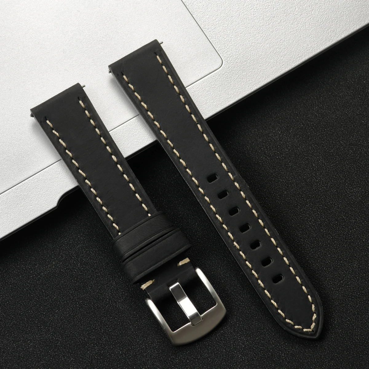 Luxury Leather Watch Strap - Premium Soft Band Replacement, 20mm/22mm