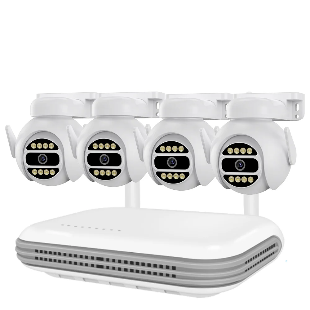 

4MP WIFI Surveillance Camera System 5XDigital Zoom Wireless PTZ Camera Set 8CH NVR Kit Two Way Audio Outdoor Security System