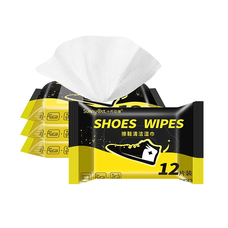 

12PCS/Bag Disposable Shoe Wipes Small White Shoe Artifact Cleaning Tools Care Shoes Useful Fast Scrubbing Quick Clean Wipes