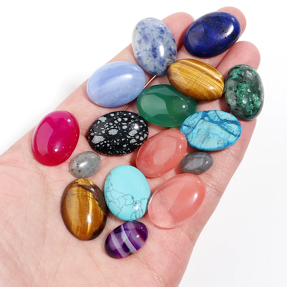 10-Piece Natural Blue Turquoise Gemstone Cabochons - Flat Back Dome 4mm To 14mm