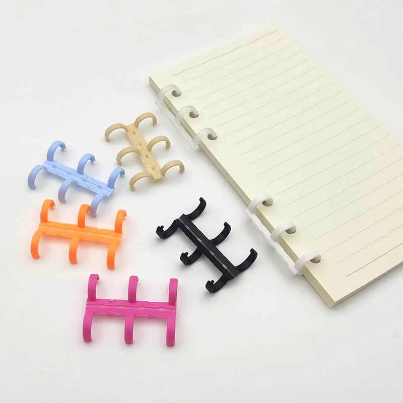 10Pcs Plastic 3 Ring Binder Detachable Loose-leaf Notebook Mini 3 Rings Binding Ring Plastic Binder Clips for DIY Notebook Diary d shape office binder ring nickel plating screw lock binding ring d ring 10pcs package keychain