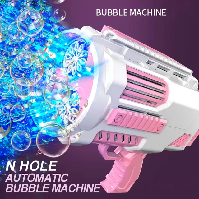 Bubble Gun Rocket Soap Bubble Machine N-Hole Electric Space Launcher Children's Day Gift Continues To Produce Bubbles with Light 3