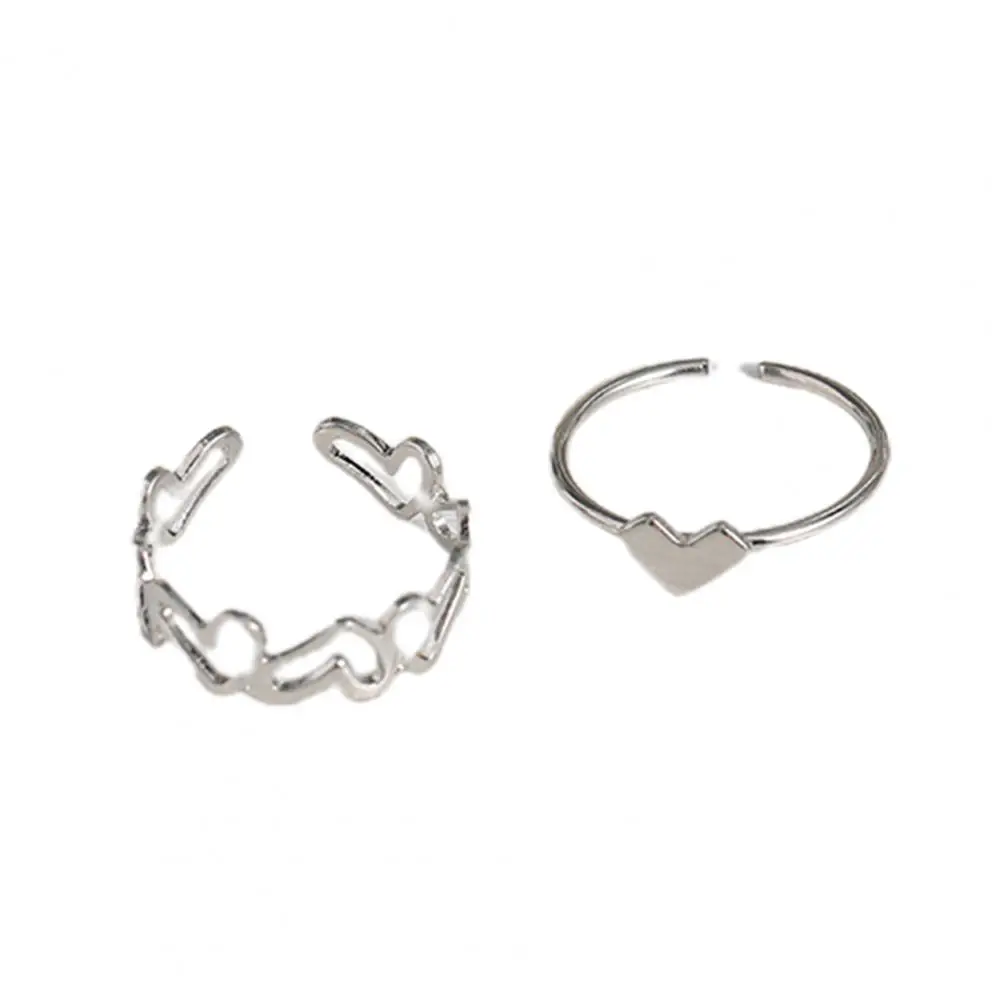 Index Finger Ring Stylish Electroplating Opening Ring Ladies Women Ring  Ins Style Adjustable Ring Fashion Jewelry 4