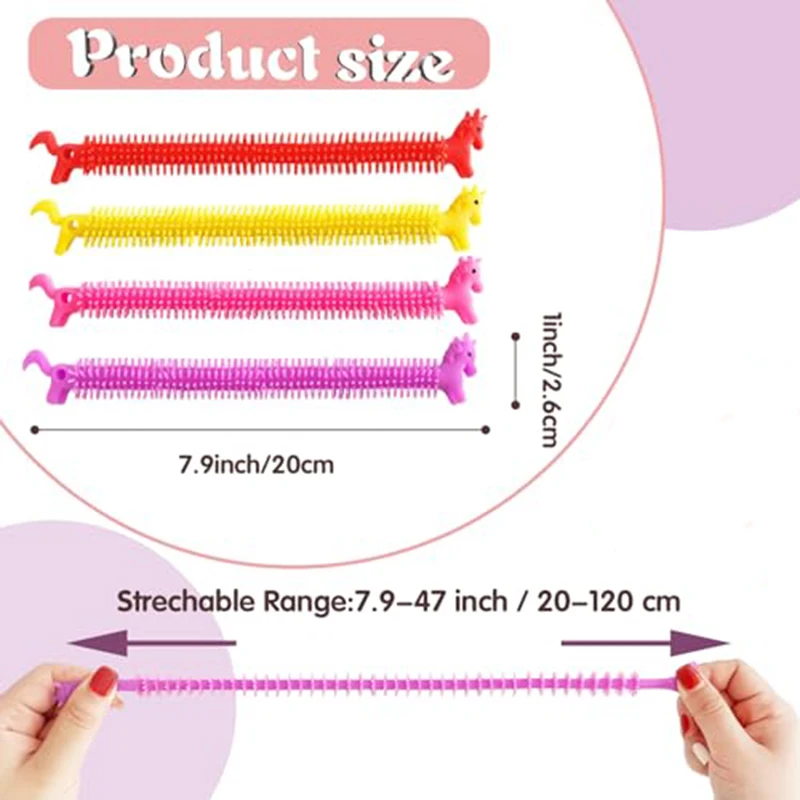 Fidget Toys 10-30PCS Unicorn Worm Noodle Fidget Toys Stretchy String Sensory Toys Stress Relief Anti Anxiety Fidget Toy for Kids Adults