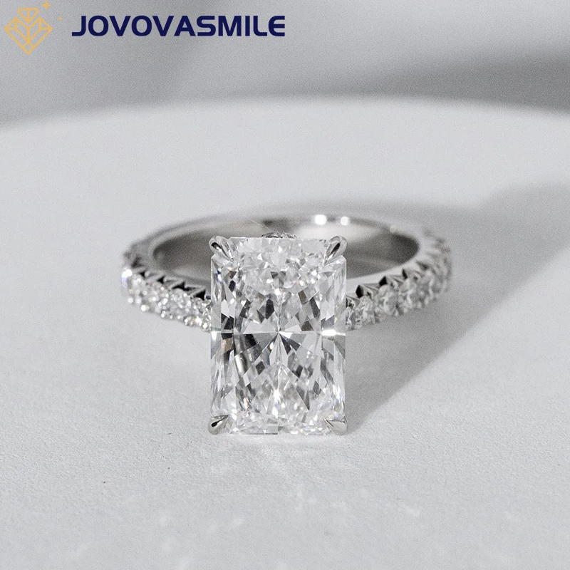 JOVOVASMILE Moissanite Engagement Ring 4.8 Carat Radiant Cut 18k White Gold Jewelry For Woman Wedding Gift lover 100 500 pcs round i love you stickers for valentine s day wedding engagement lover romantic gifts decor sealing labels