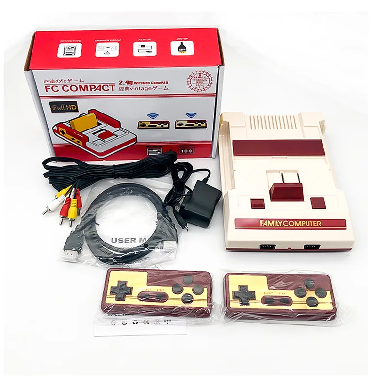 

HB-102 188 HD Беспроводная ТВ игровая консоль Home для FC/NES Red/White Machine 2,4G Беспроводная двойная ручка поддержка игровой карты