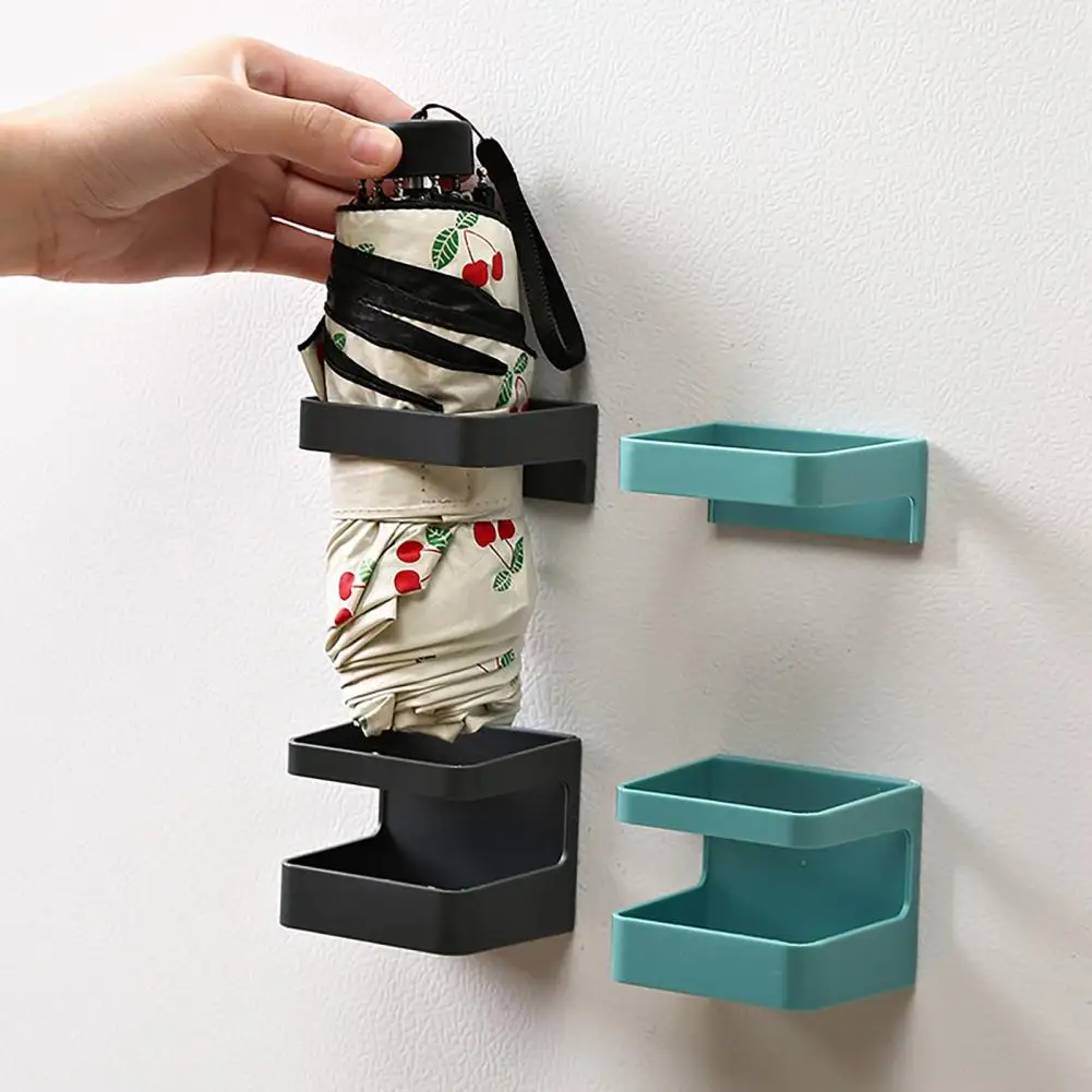 Wall Mounted Umbrella Stand Sturdy Punch-free Self-adhesive Umbrella Holder Organizer Shelf Rack For Home Office