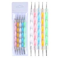 Arte Clavo 5pcs Professional Drawing Nail Pen Nail Art Pen 2 Way Dotting Pen Set For UV Gel Nail Painting Brush Rhinestones Tool 1