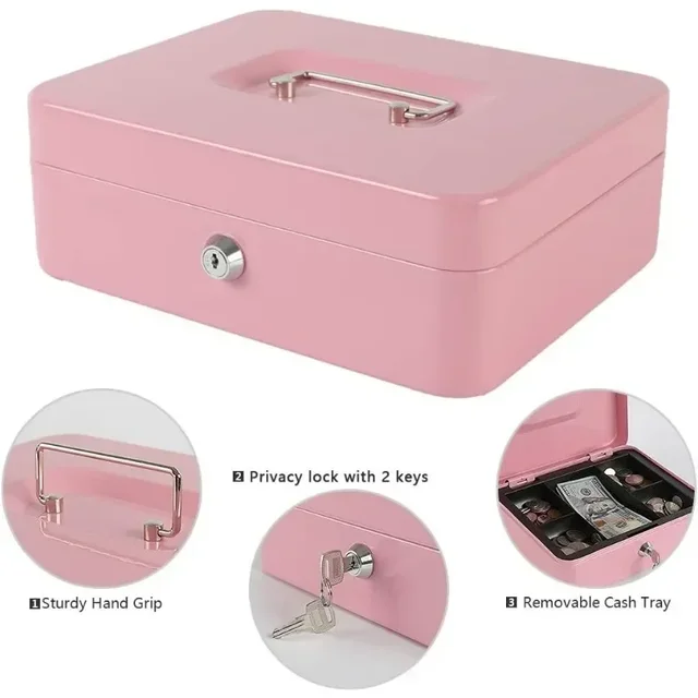 Protable Key Safe Box Key Locker Safe Home Shop Steel Safe Money Box Security Cash Box Storage Hidden Coin Money Jewellery 1