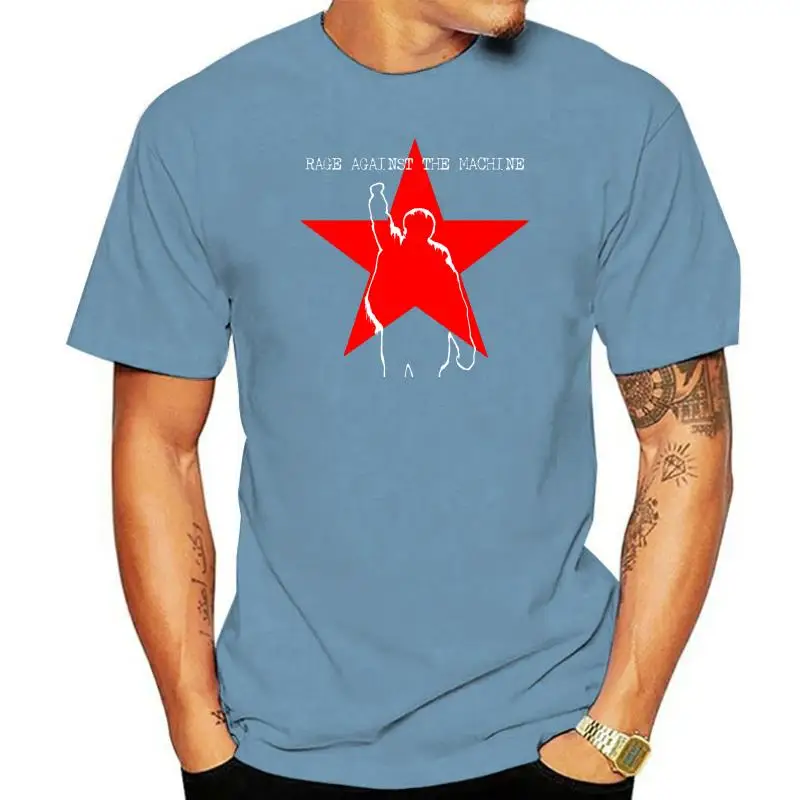 

New Rage Against The RATM Star Logo Men's Black T-Shirt Size S to 3XL