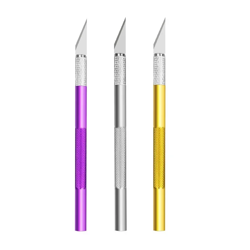 1PC Metal Handle Non-Slip Knife With 6Pcs Blade Scalpel Engraving Cutter Sculpture Carving Knife Pastry Cake Tools
