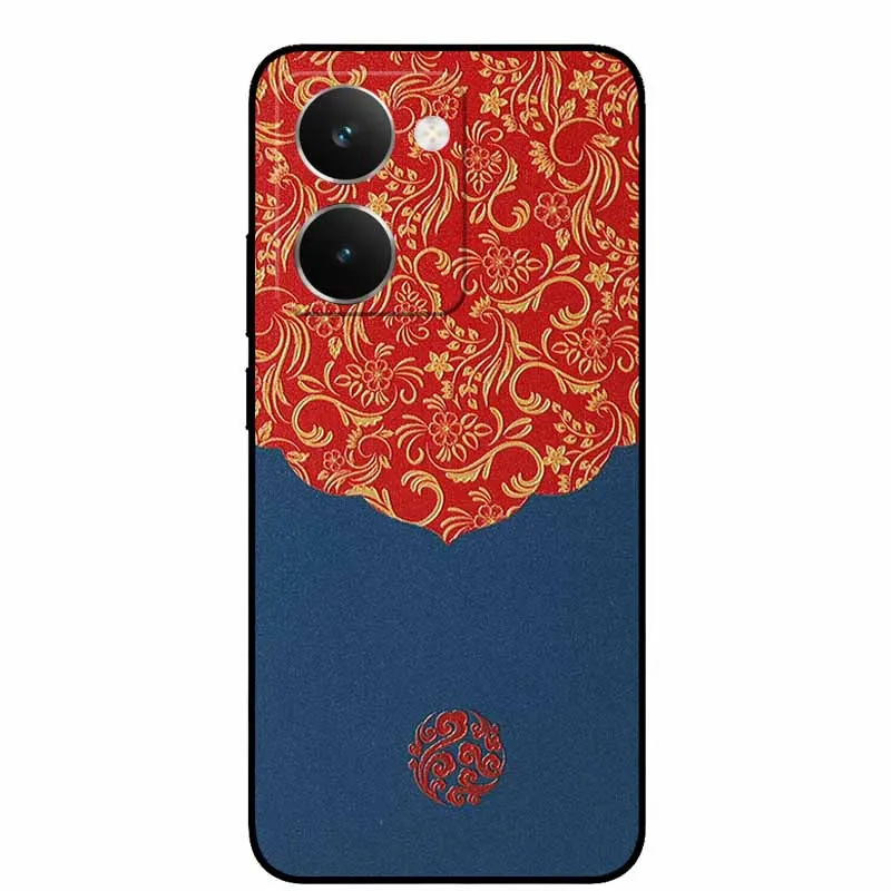 Vintage 3D Embossed Silicone Back Cover – Black Retro Design